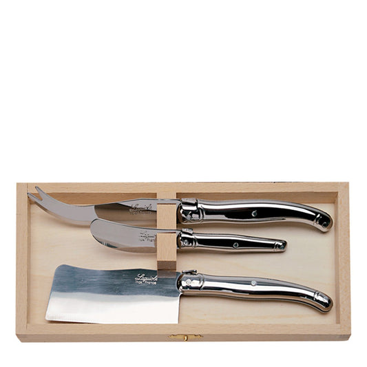 Laguiole 3pc Stainless Steel Cheese Set Boxed, FRANCE