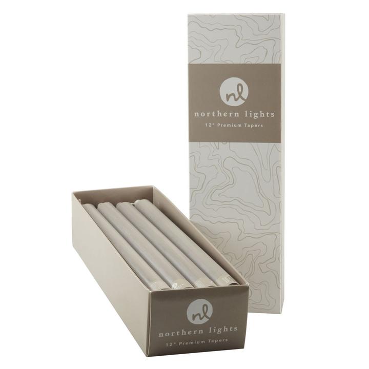 12 inch Stone Light Grey Tapers - 12 pack