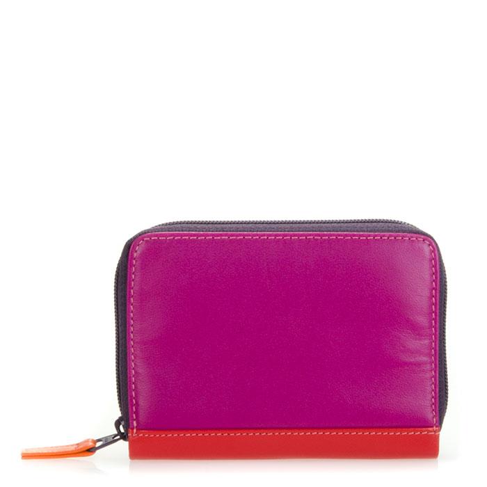Zipped Credit Card Holder in Sangria color scheme