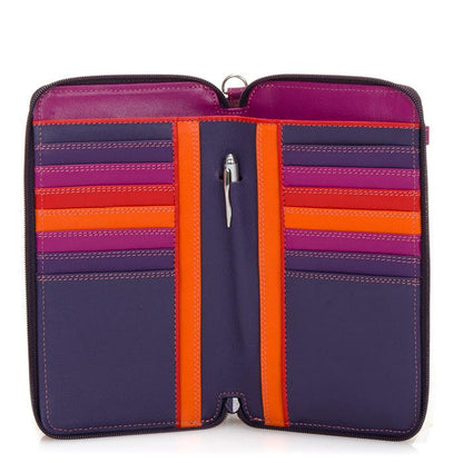 Zip Wallet Purse with Shoulder Strap Sangria Interior