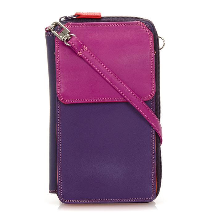 Zip Wallet Purse with Shoulder Strap Sangria