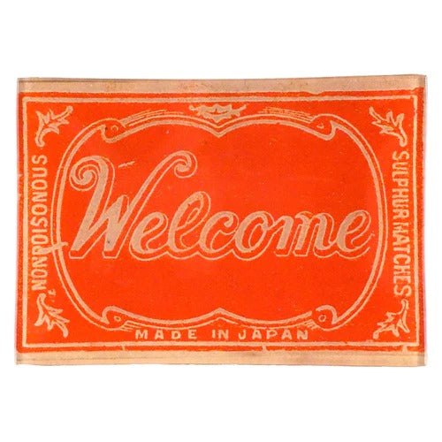 Welcome (Safety Matches) Glass Tray, 4.5in x 6.5in