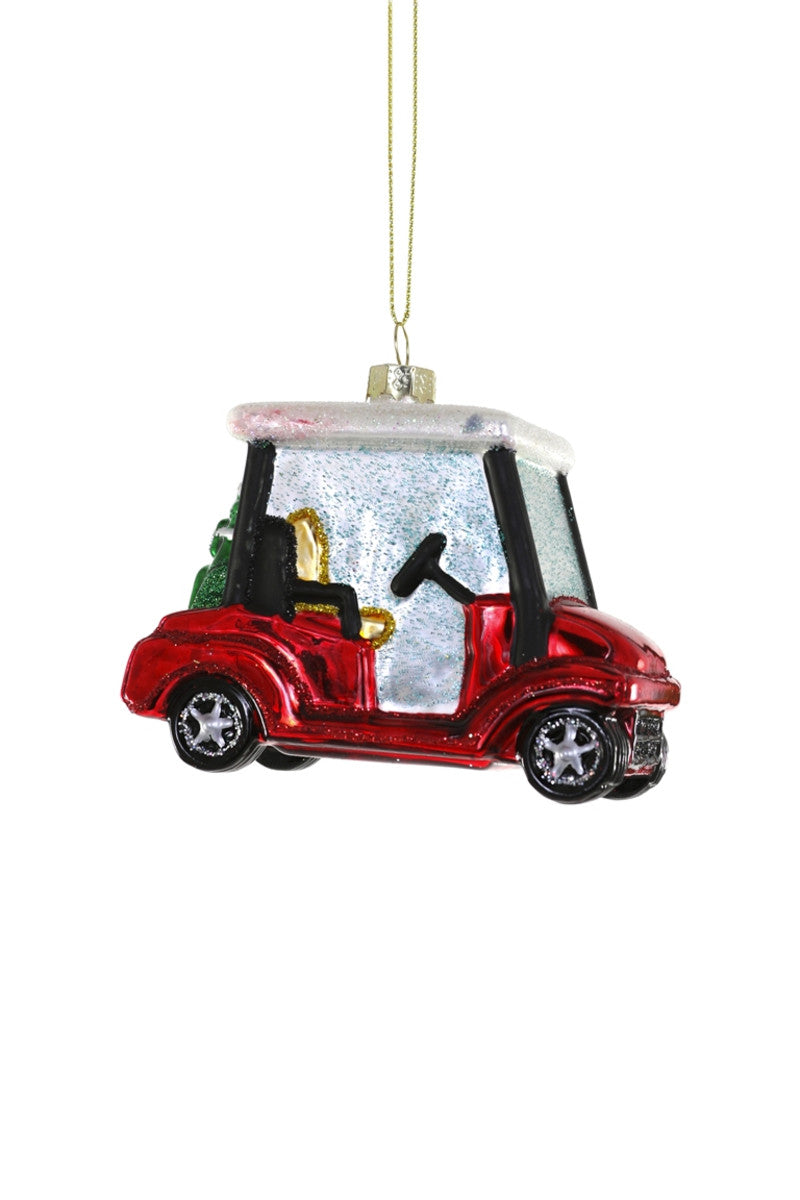 Golf Cart Glass Ornament