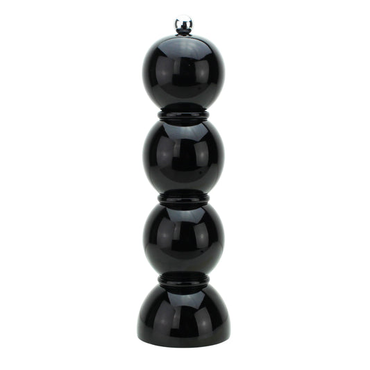 Black Lacquer Bobbin Salt & Pepper Mill Grinder, London
