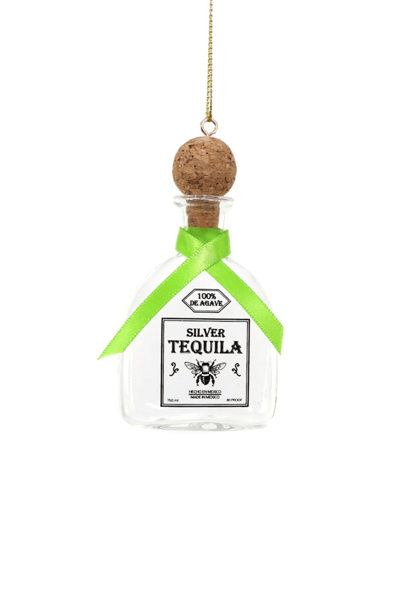 Tequila Bottle Glass Ornament