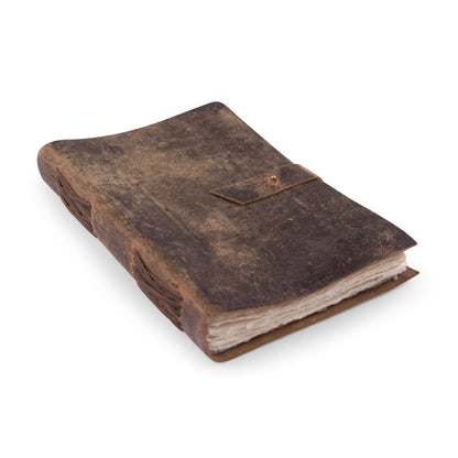 Large Rustic Brown Leather Artisan Journal, 8" x 12"