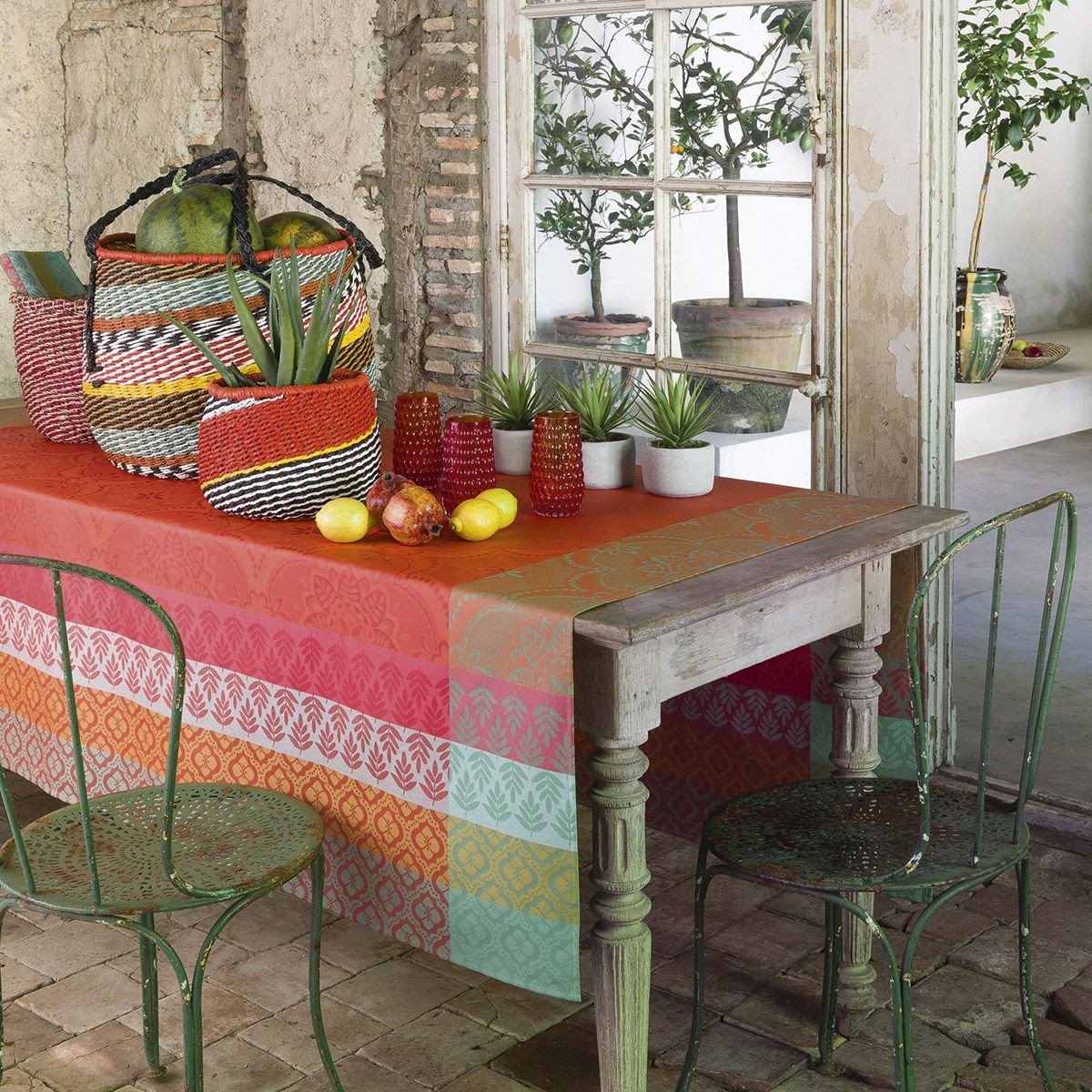 Bastide Red Pepper Coated Tablecloth - r. h. ballard shop