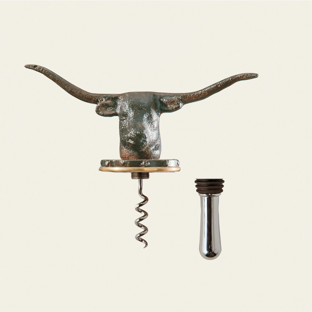 Longhorn topper and corkscrew