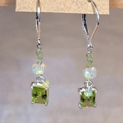 Peridot and Opal Earrings