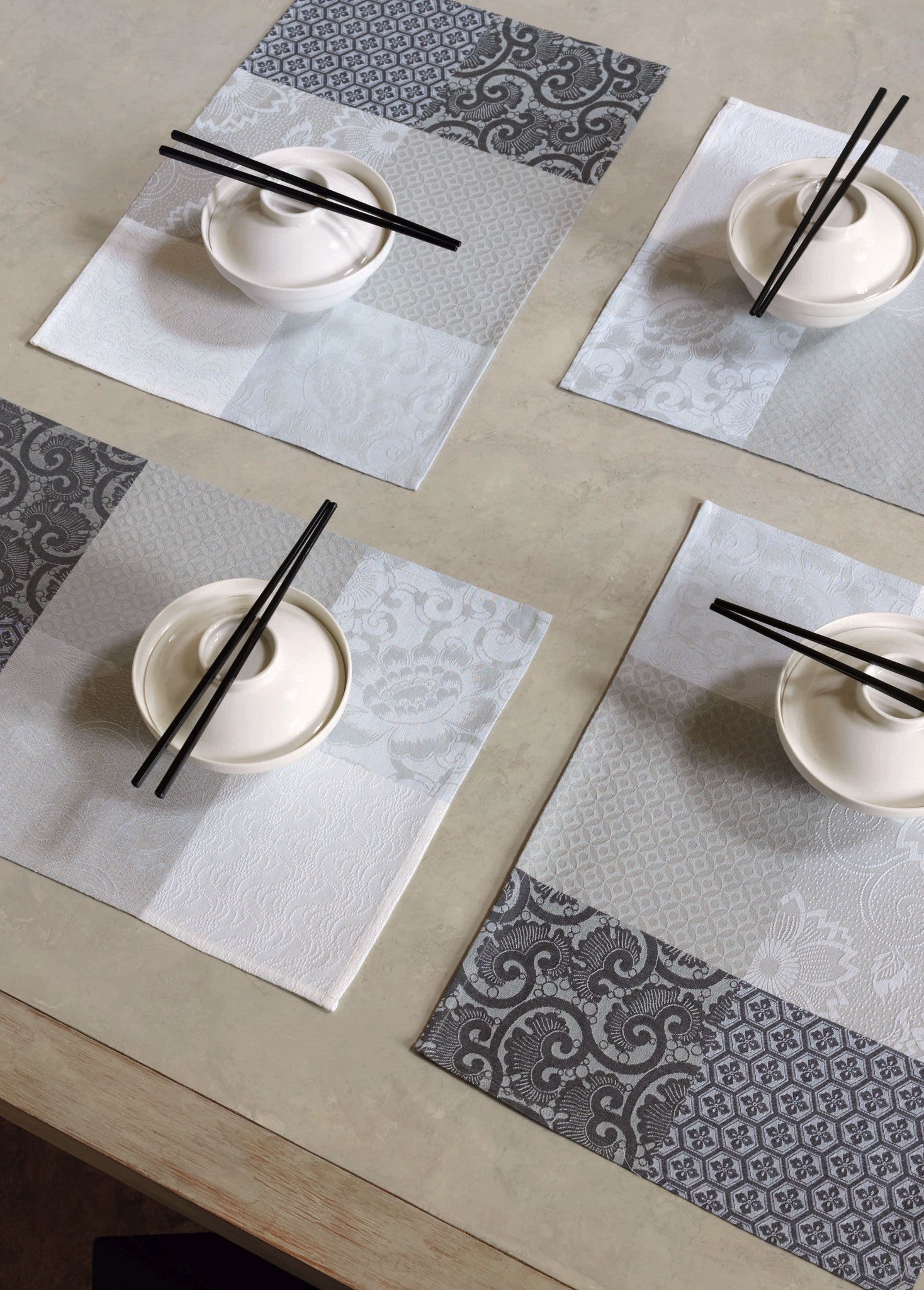 Fleurs de Kyoto Mist Coated Tablecloth - r. h. ballard shop