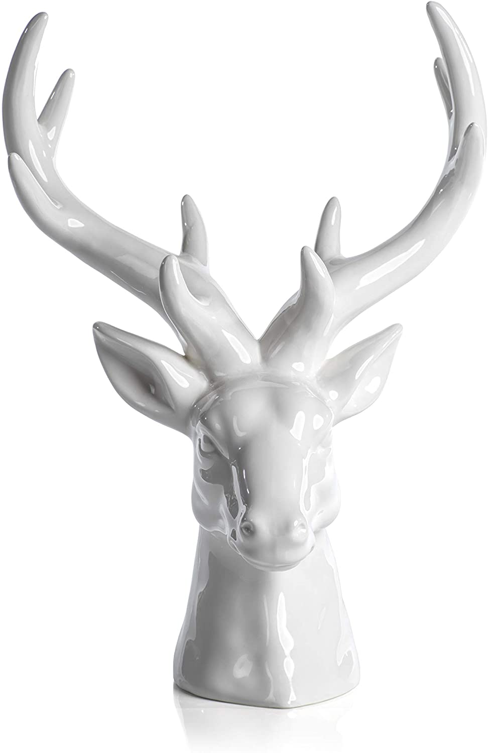 Large Ceramic White Stag Head