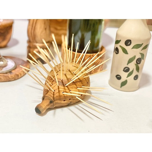 Olivewood Hedgehog Toothpick Holder