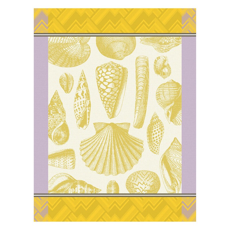 Coquillages ‘Coquillage’ Yellow Tea Towel