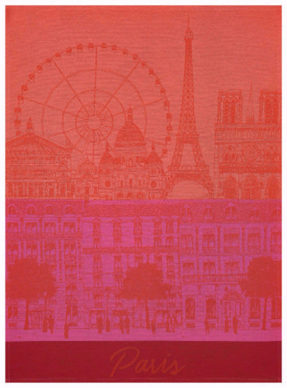 Paris Panorama Red Kiss Towel - r. h. ballard shop