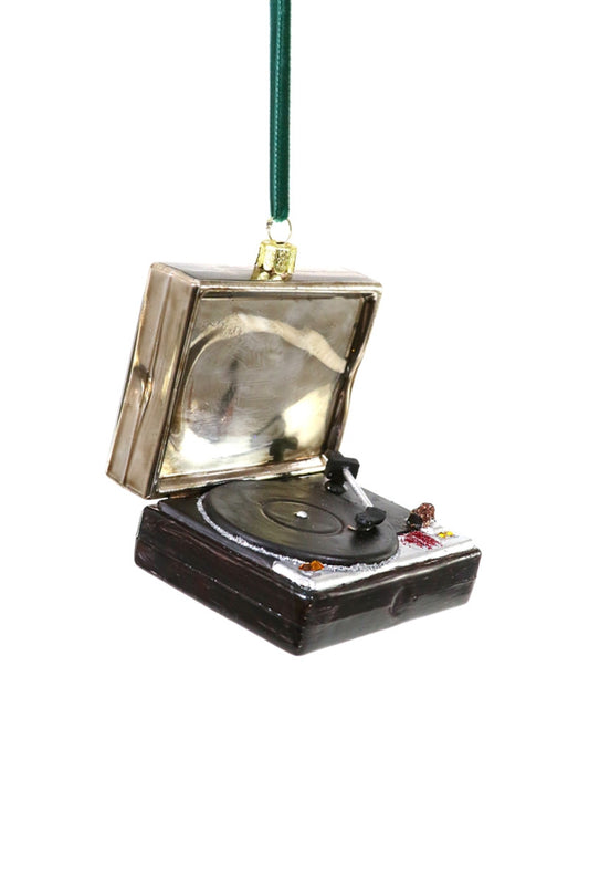 Vintage Turntable Glass Ornament